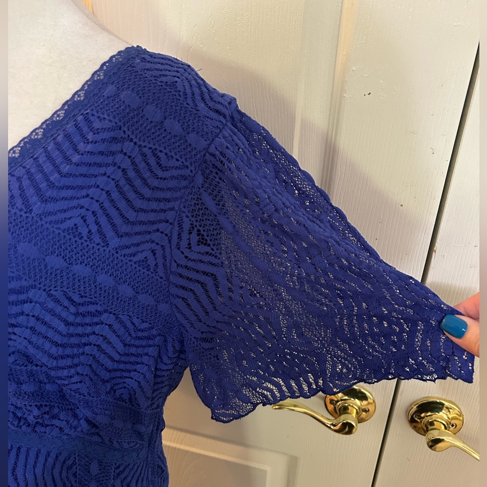 Rabbit Rabbit Rabbit blue lace dress, size 18 - Picture 3 of 5